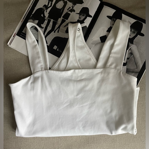 Abercrombie & Fitch Seamless Square Neck Bodysuit In White Size L - Picture 13 of 14